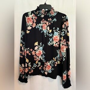 Persaya - Black Floral Blouse